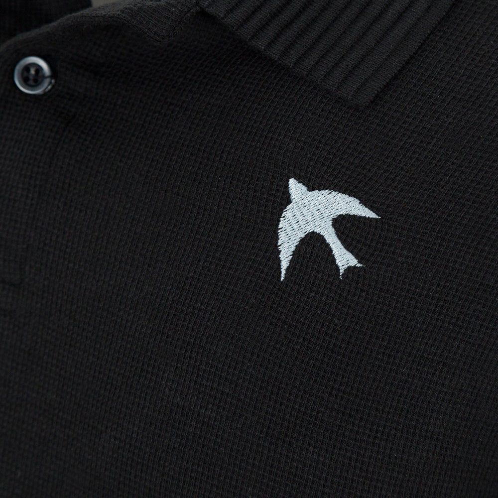 Adult Ribbed Black Polo